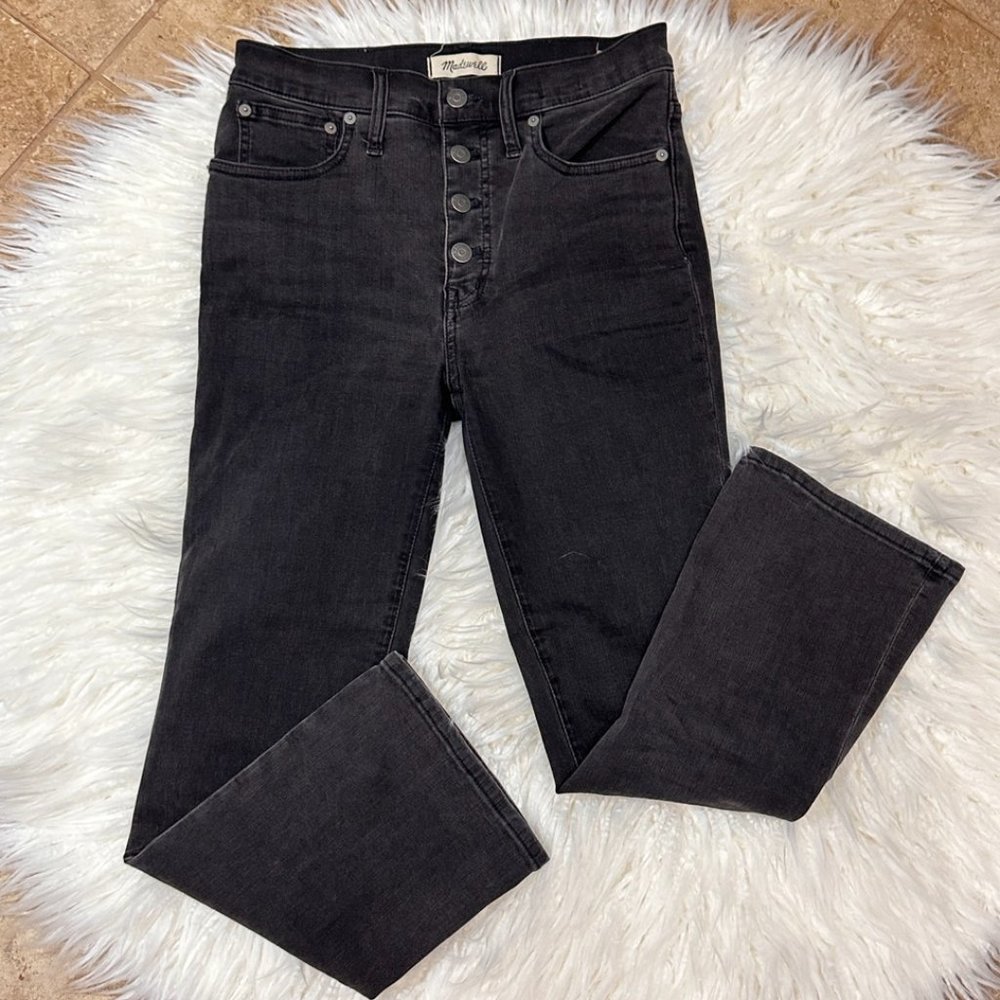 Madewell Black Wide Leg Flare Jeans - Picture 3 of 6